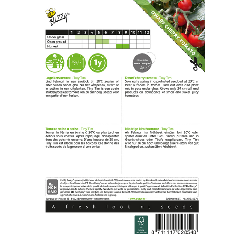 Dwarf Cherry Tomato - Tiny Tim - 0,25g