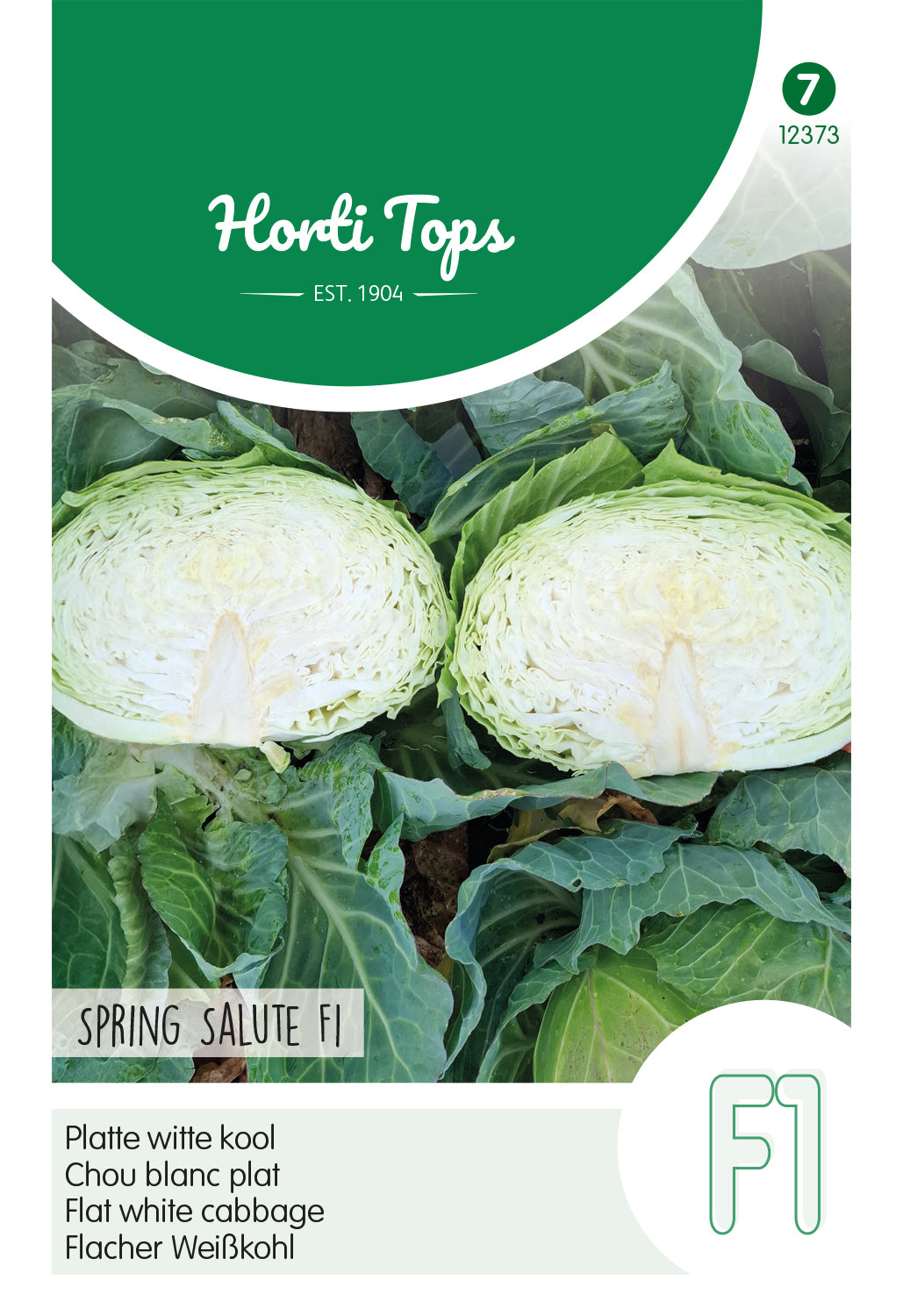Flat White Cabbage - Spring Salute F1 - 50 Seeds