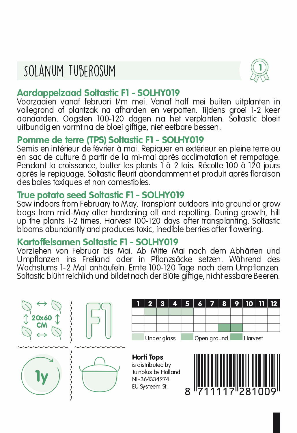 Potato Seed - Soltastic F1 - 10 Seeds