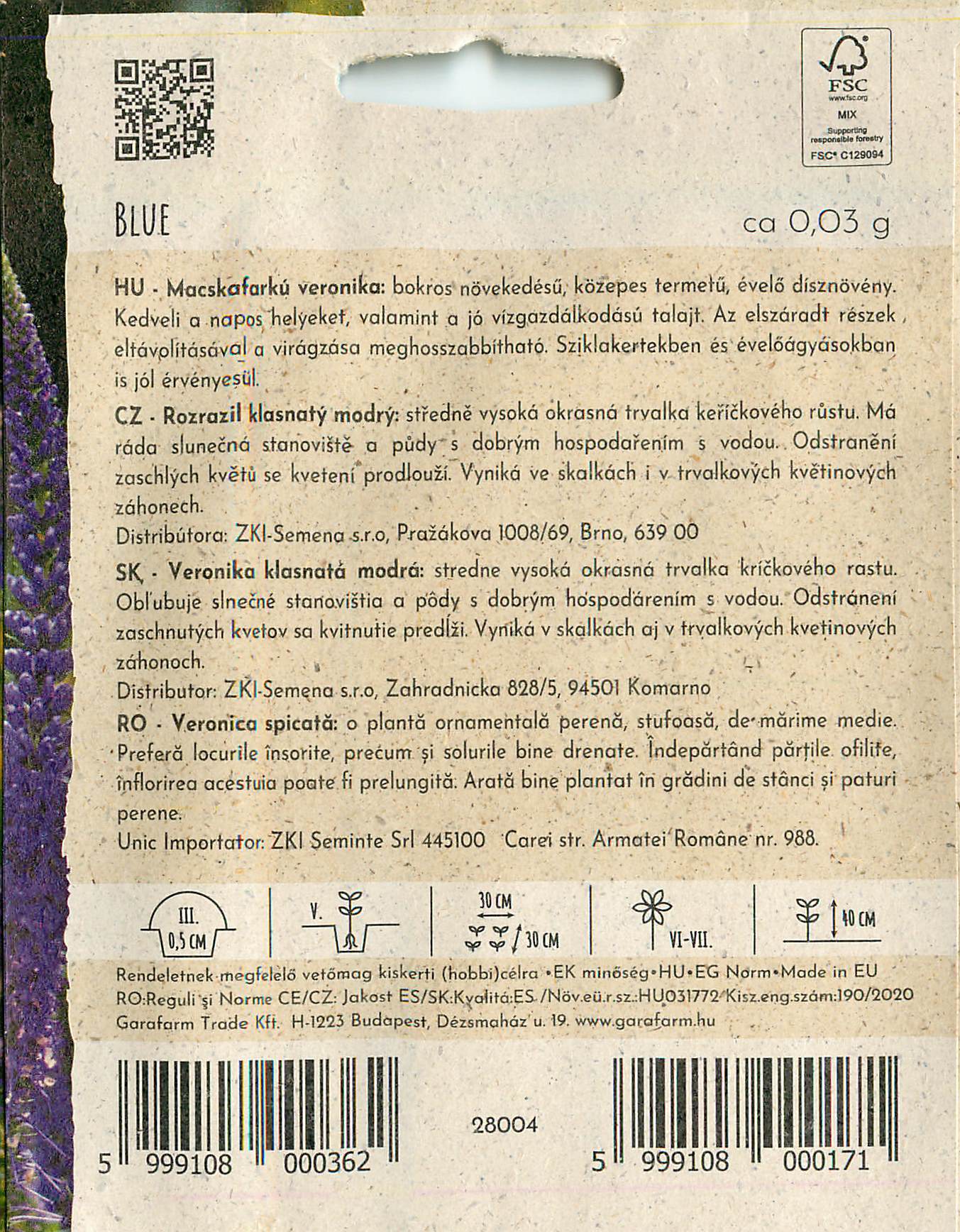 Véronique - Bleue - 0,03g
