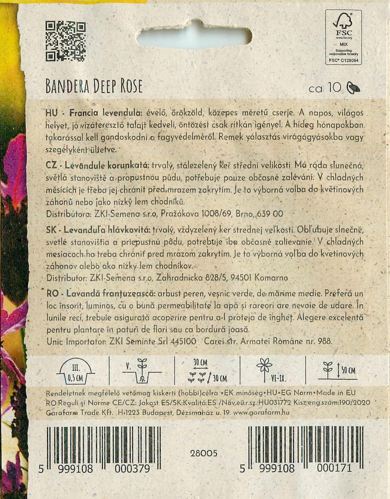 Francia Levendula - Bandera Deep Rose - 10 Szem