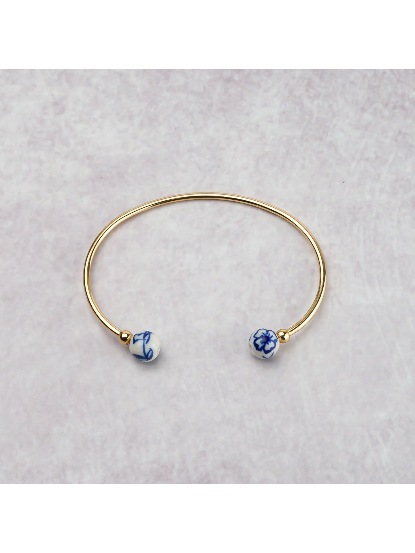 Bangle Flower Bracelet - Gold - 19 cm