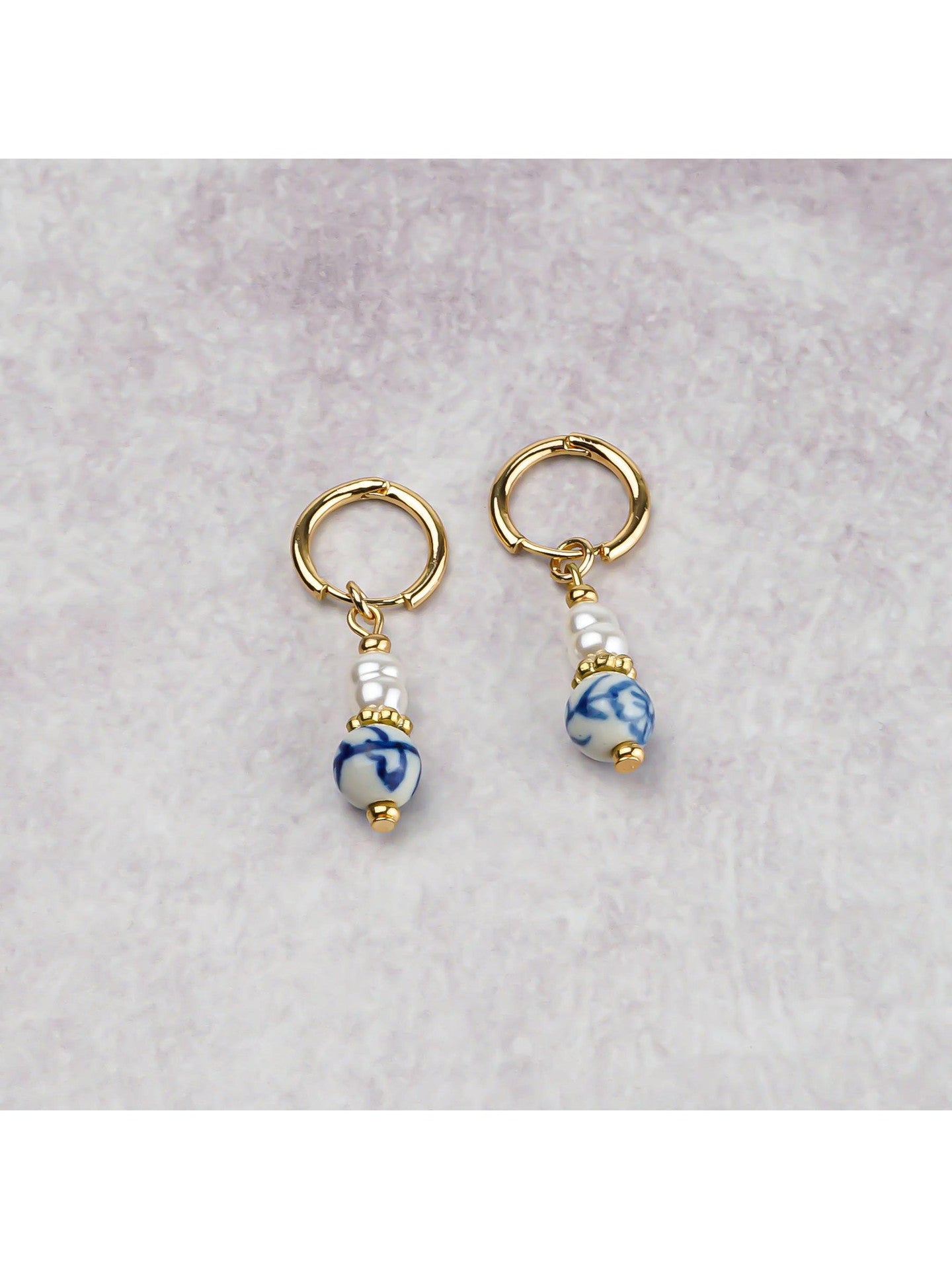 Pearl Earrings - Flower - Gold