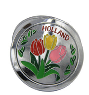 Boîte Miroir Couleur Argent Brillant avec Tulipes