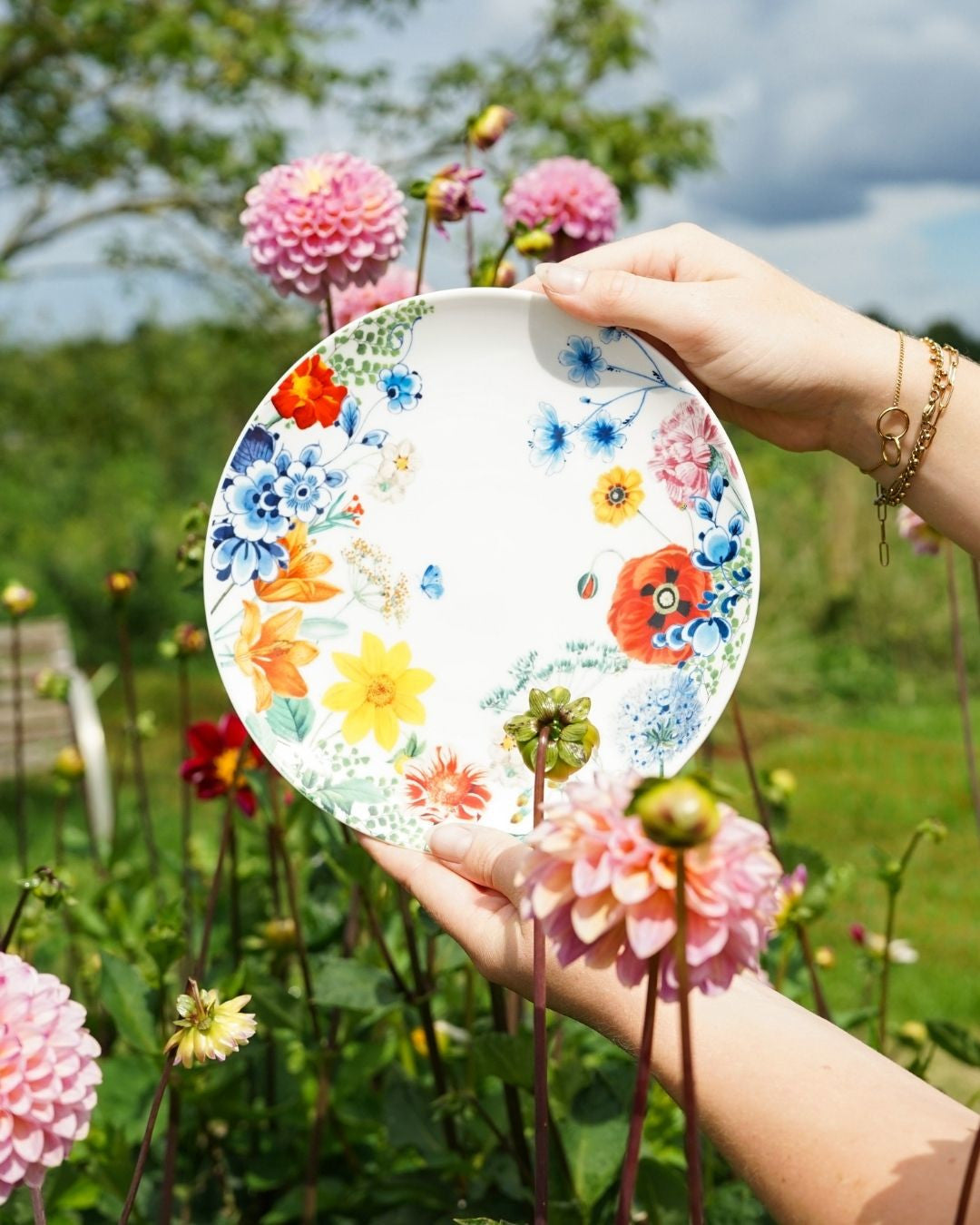 Wall plate - Wildbloemen - 20,5 cm
