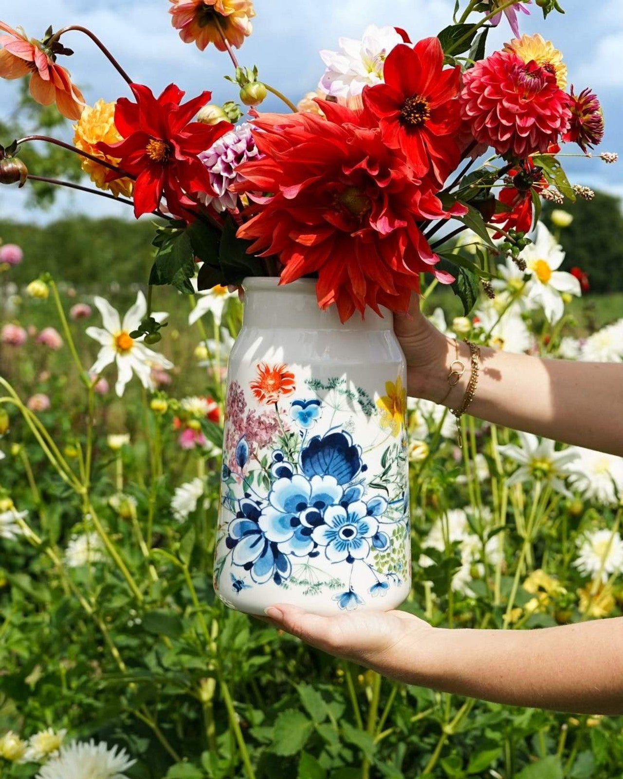 Milk Churn Vase - Flower Garden - 25,5 cm
