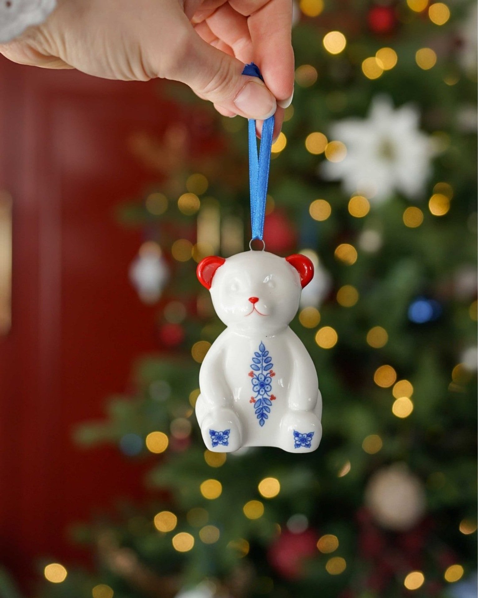 Teddy Bear Christmas Ornament - Vintage - 7 cm