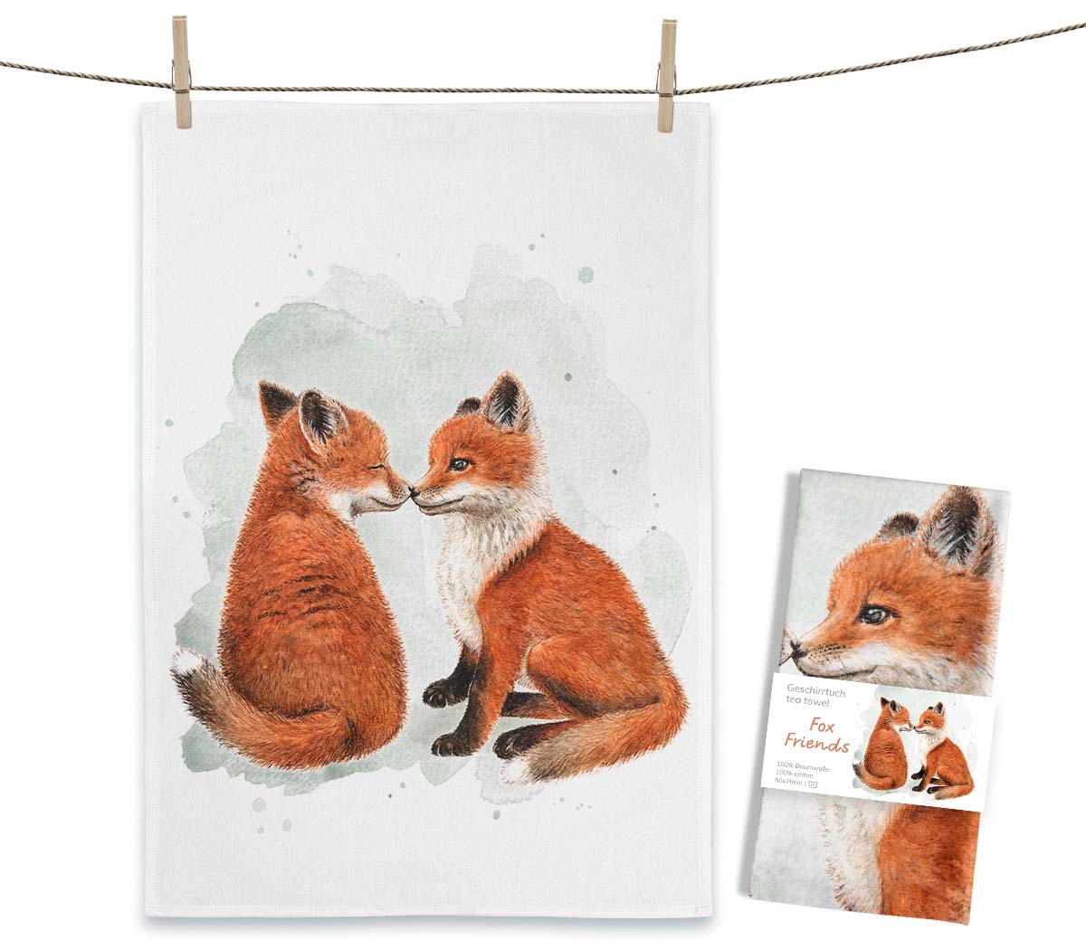 Tea Towel - Fox Friends