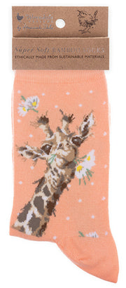 Women's Socks - Giraffe - Flowers
