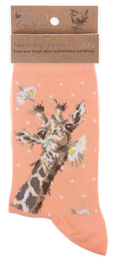 Women's Socks - Giraffe - Flowers