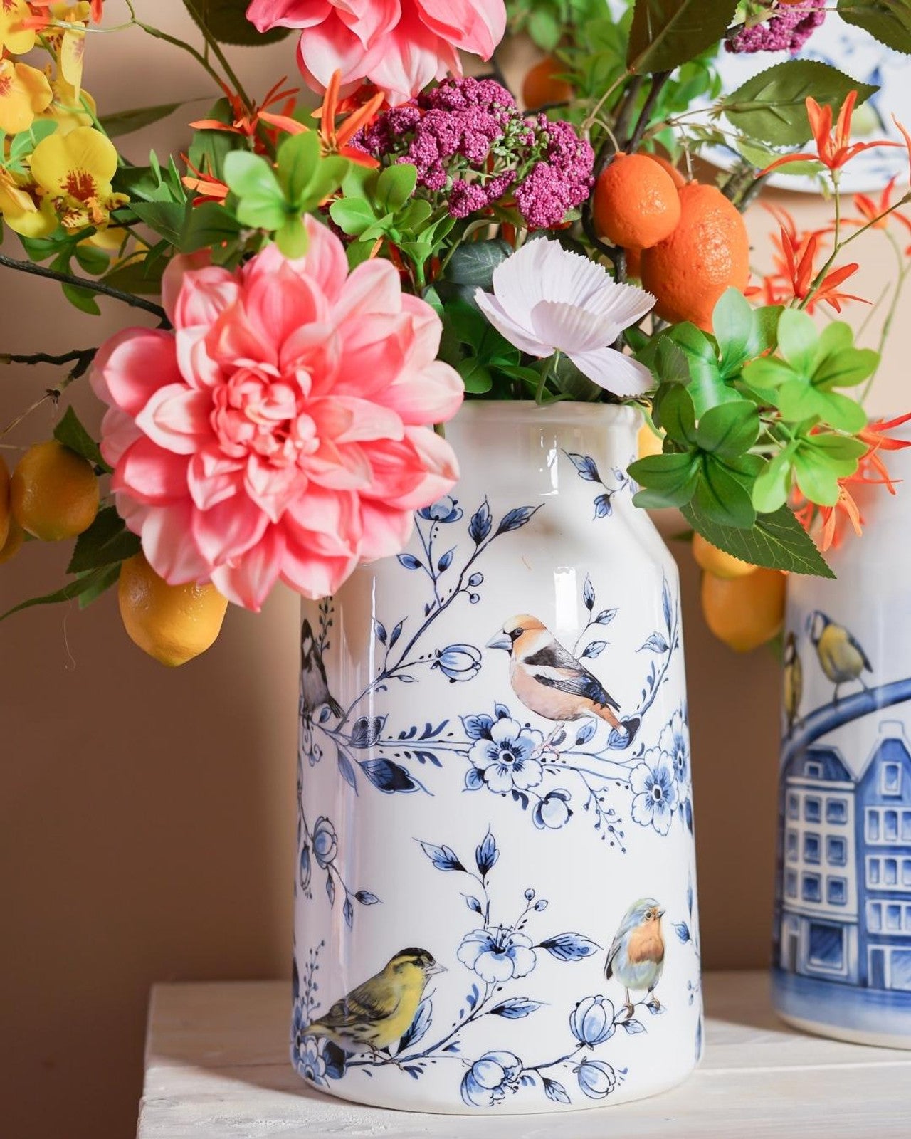 Milk Churn Vase - Forest Birds - 30 cm