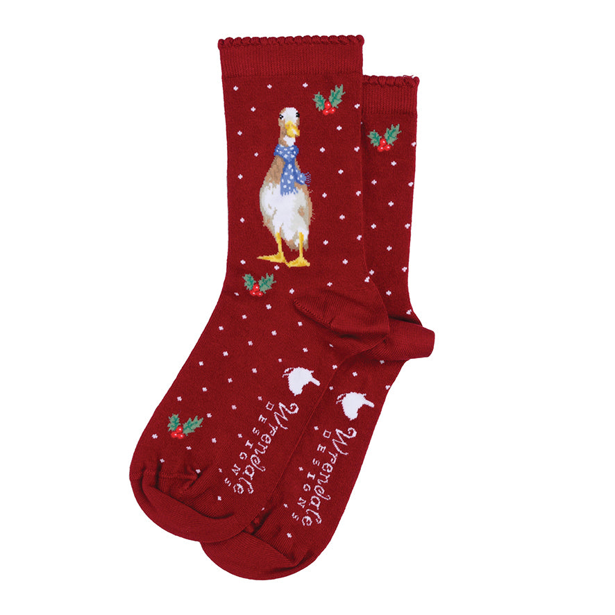 Women's Socks - Duck - Christmas Scarves-5