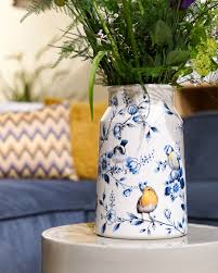 Vase à baratte à lait - Oiseaux de la forêt - 30 cm