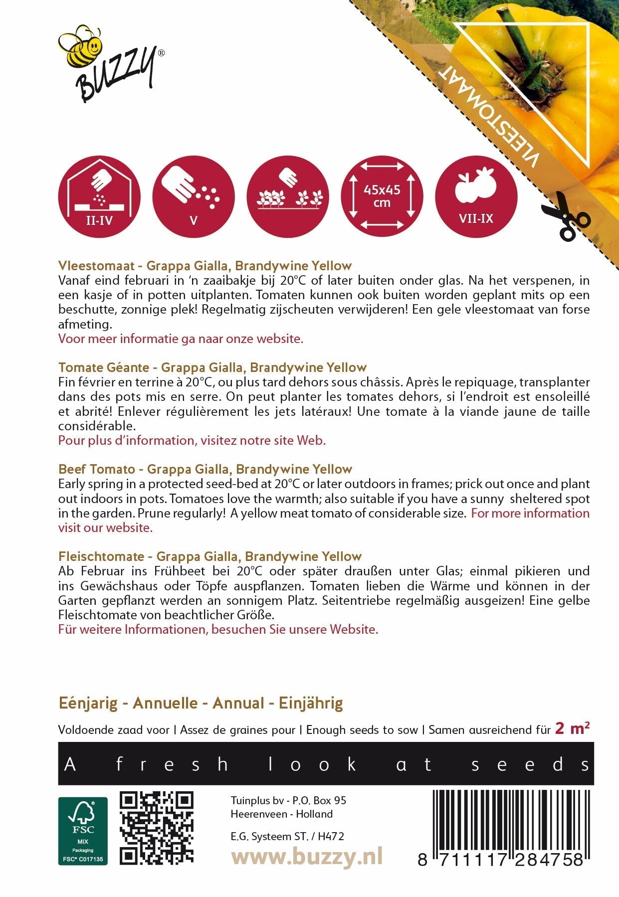 Beef Tomato - Brandywine Yellow - 0,5g