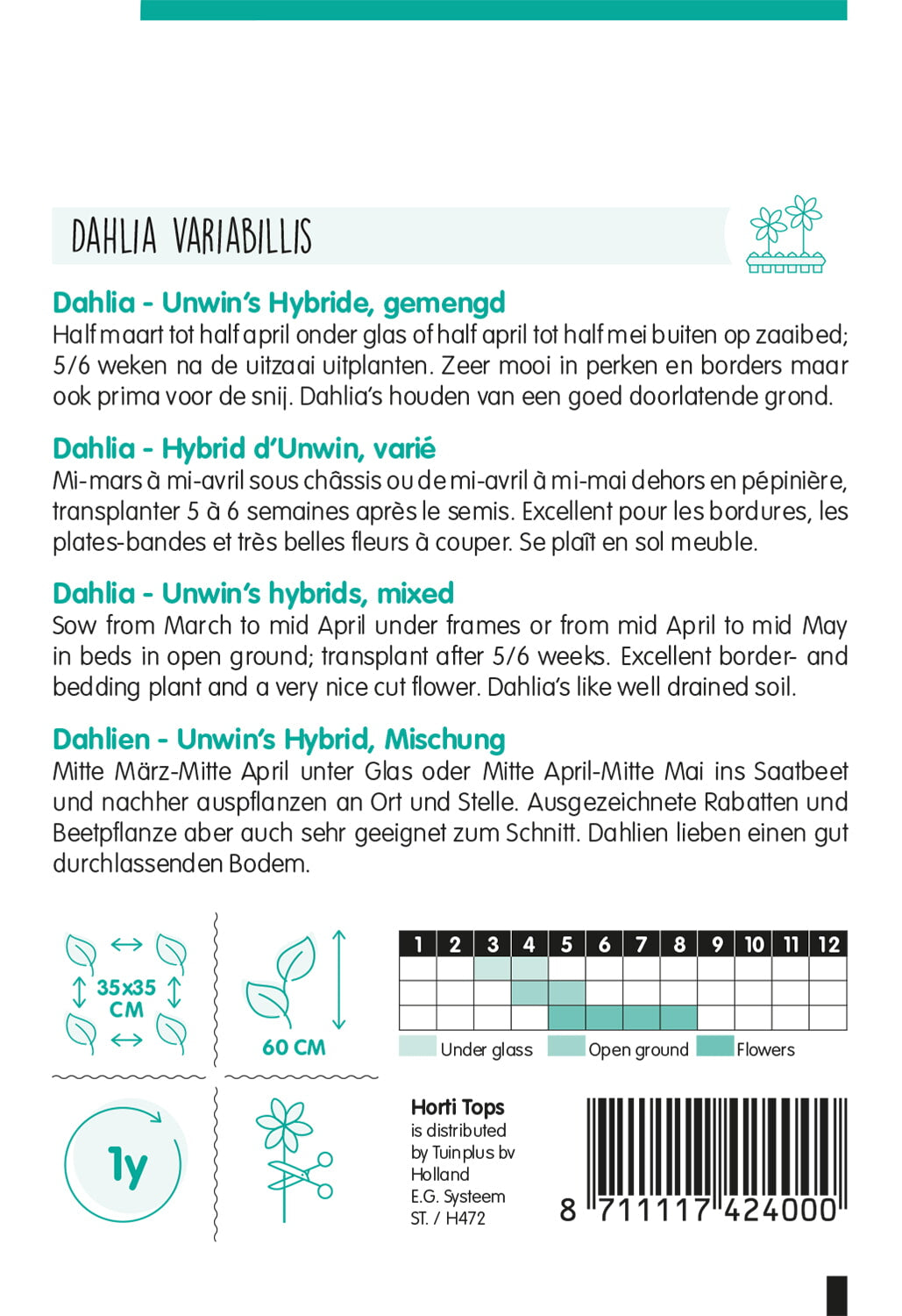 Dahlie - Unwins Hybriden - 0,75g