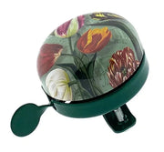 Cloche de vélo avec des tulipes vertes