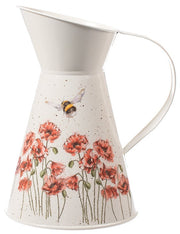 Vase à fleurs - Coquelicots et abeille